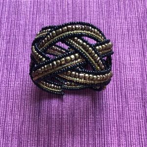 Black and Copper Beaded Bracelet NWOT OS Fits Most